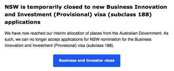 澳洲投资移民多州配额用完，移民须趁早