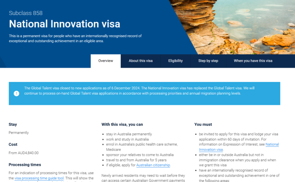 快速获澳洲绿卡的黄金通道：国家创新签证（NIV）