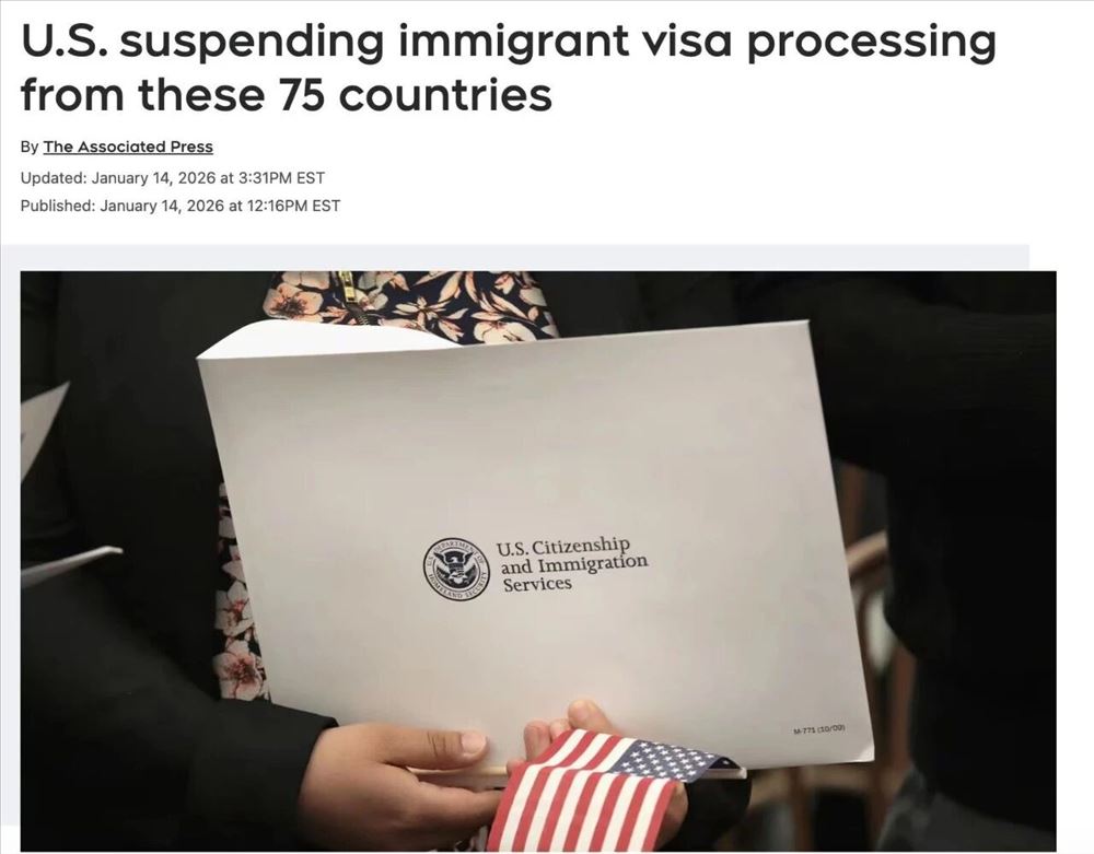 美国暂停75国签证的真相